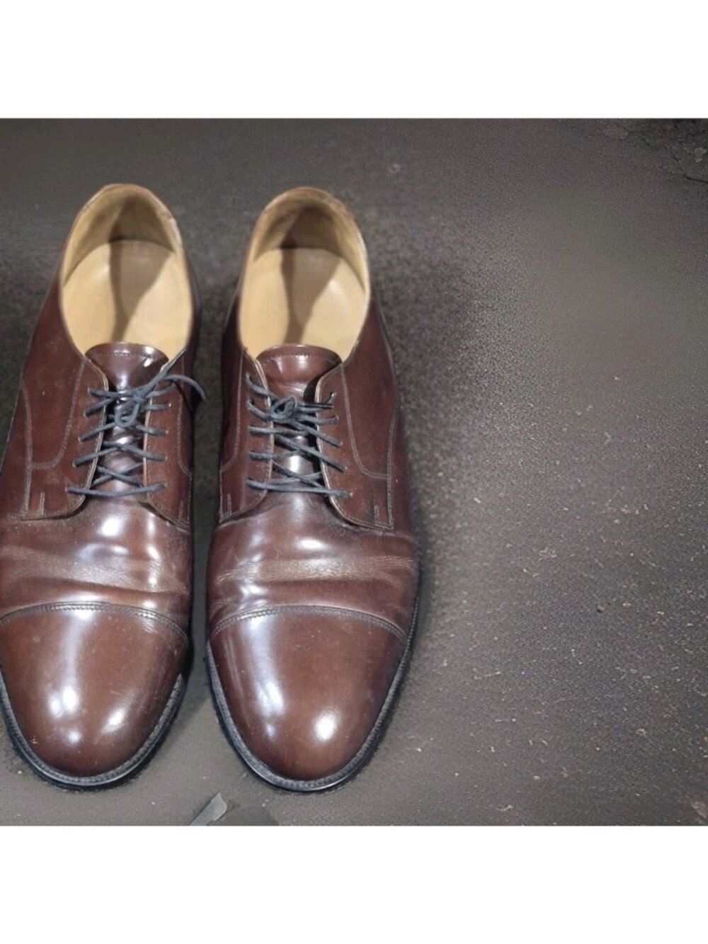 Stafford Executive Men's Brown Leather Cap Toe Lace-up Shoes US Size 11 Brown